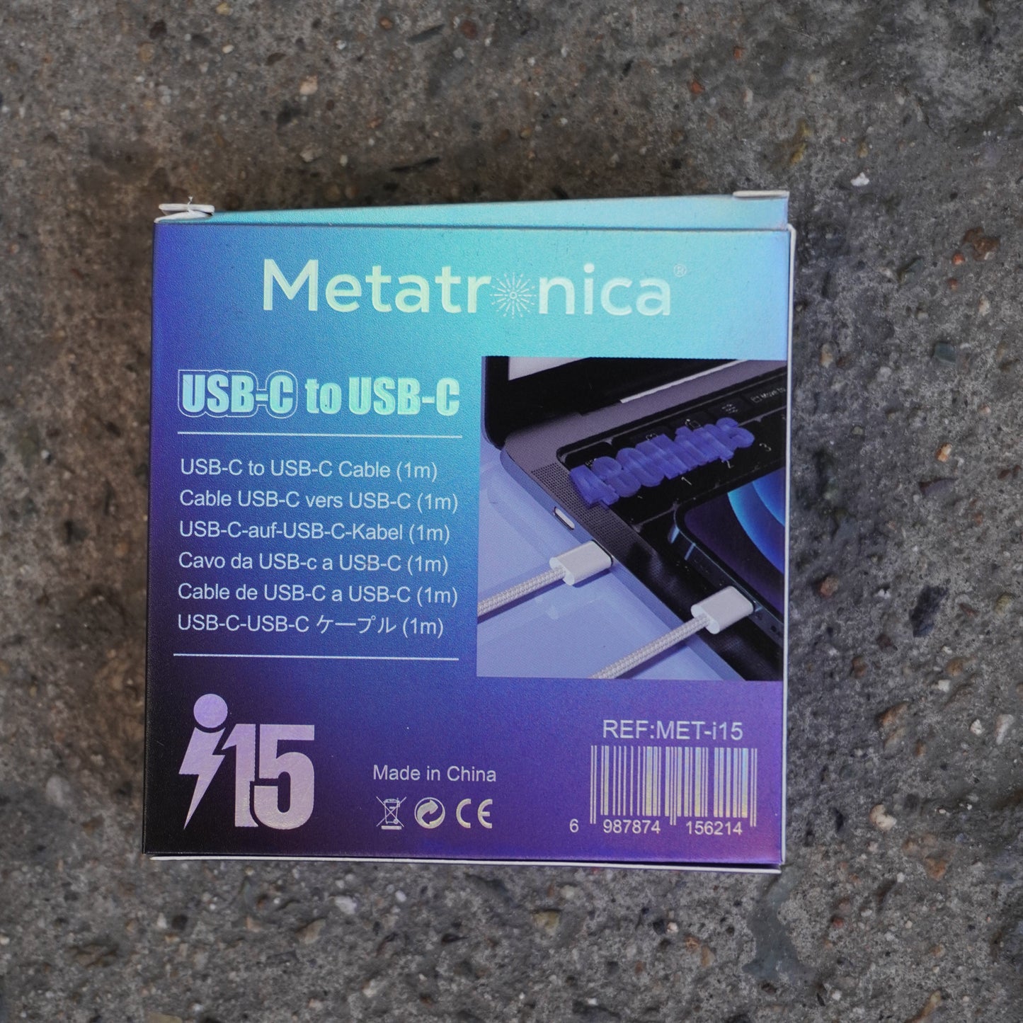 METATRONICA CABLE DE CARGA USB-C A USB-C (TELA)
