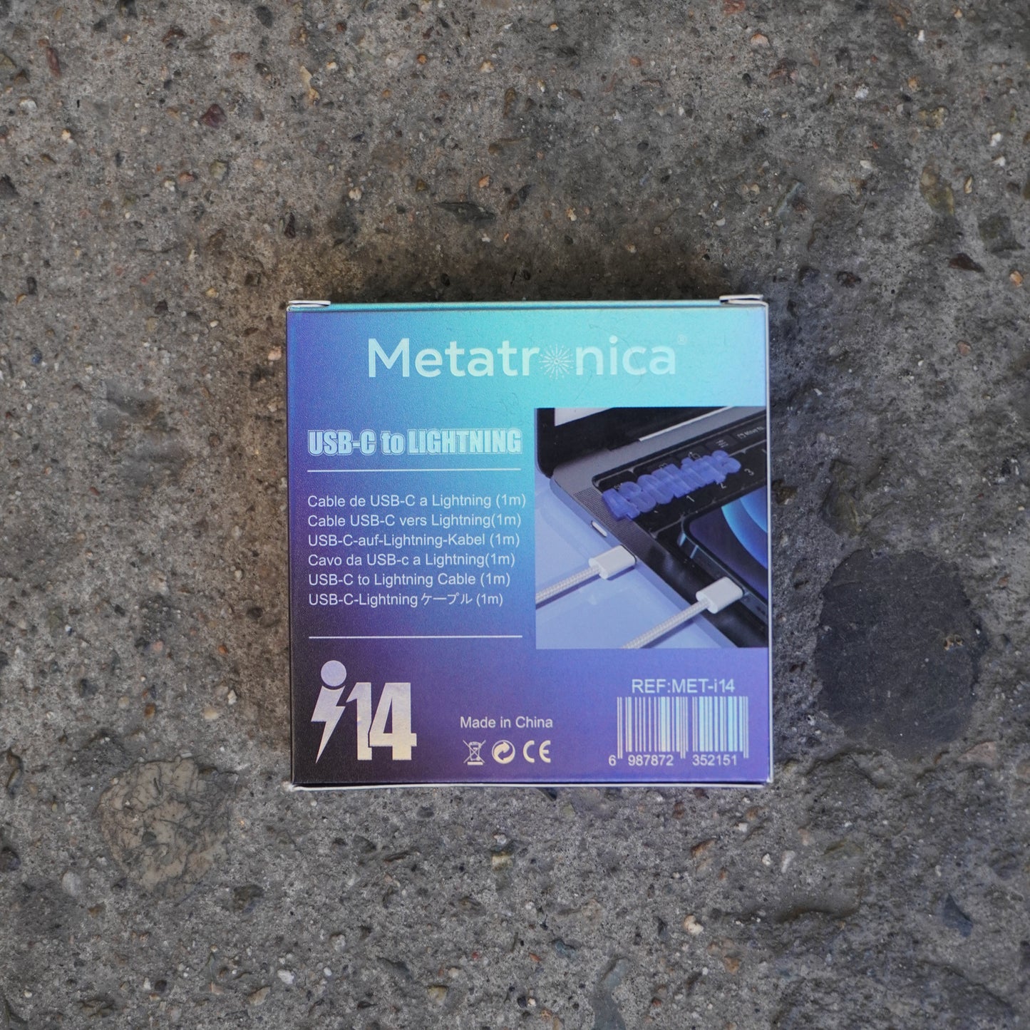 METATRONICA CABLE DE CARGA USB A C LIGHTNING 1M
