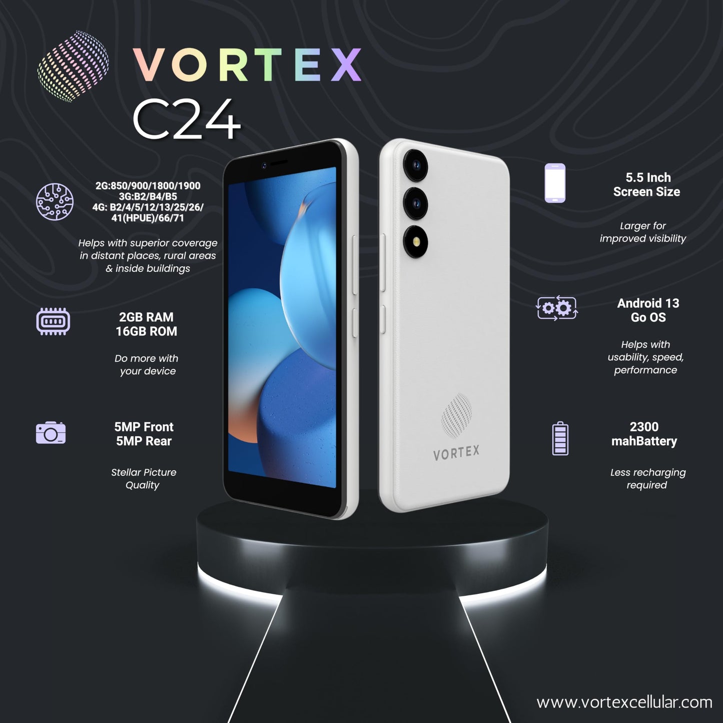 VORTEX - C24 3 GB de RAM + 16 GB (DESBLOQUEADO DE FABRICA)