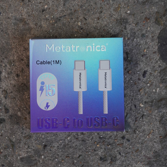 METATRONICA CABLE DE CARGA USB-C A USB-C (TELA)