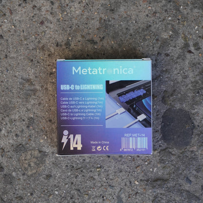 METATRONICA CABLE DE CARGA USB A C LIGHTNING 1M
