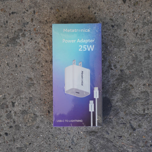 METATRONICA CARGADOR COMPLETO 25W USB TIPO C A LIGTHNING